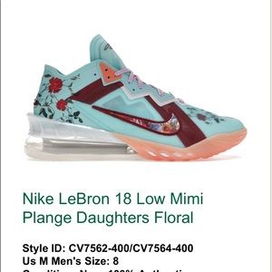 Nike lebron 18 low Mimi plange daughters floral size 8